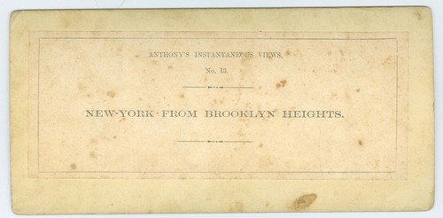 G1952~ NEW YORK FROM BROOKLYN c.1859 Stereoview #13 – E. Anthony - Bild 2 von 2