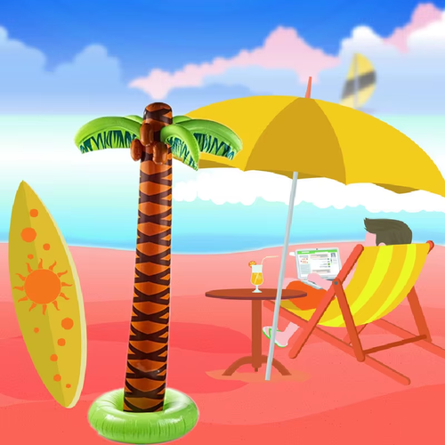 66Inch Giant Inflatable Palm Tree Hawaiian Luau Party Supplies Coconut Tree Beac - Picture 5 of 13