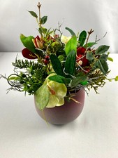 Blumenstrauß*Seidenblume*Kunstblume*Winter*Winterstrauß*Weihnachtlich*Silber