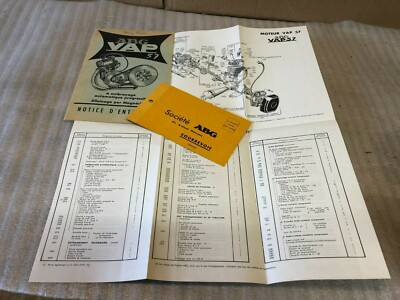 vap 57 livret carnet entretien moteur VAP 57 vélomoteur vap cyclomoteur
