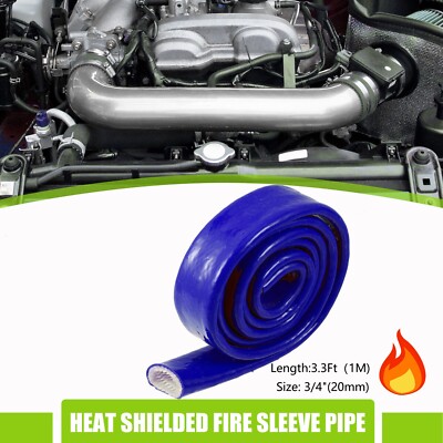 3/4 Heat Shielded Fire Thermo Armor Fire Sleeve Silicone  Hose Lines & Wiring