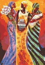 Paint By Numbers Adults kids African Women DIY Painting Kit 40x50CM Canvas