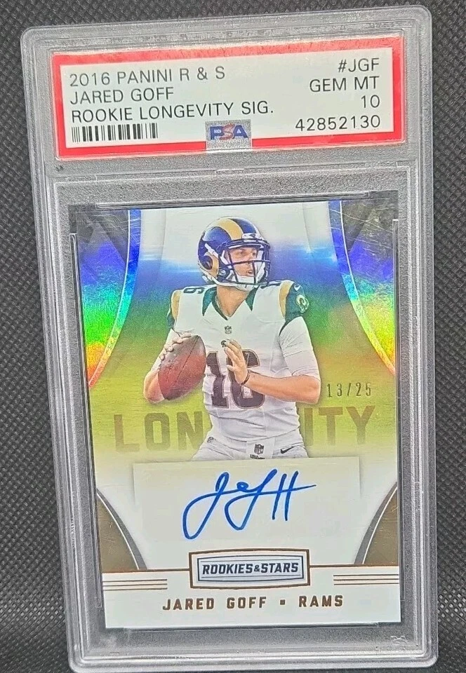 Jared Goff Panini Rookies & Stars Longevity Signatures #JGF Base