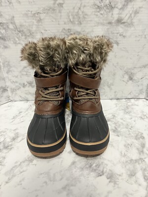 Water resistant Insulated Fur Lined Winter Snow Boots Little Kid Size 13