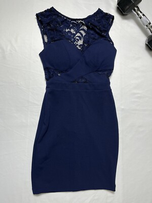 B Darlin Junior's Burnout Tank Dress Navy Blue Size 0 #B-796