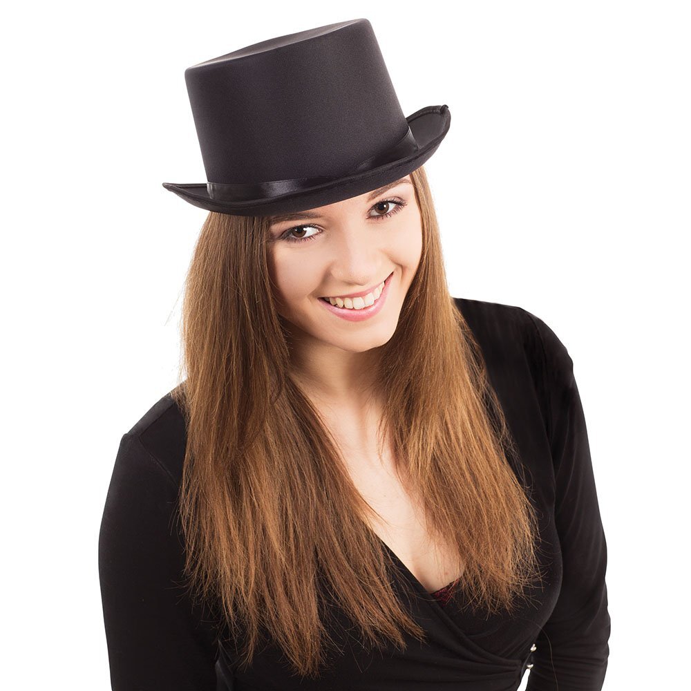 Bristol Novelty BH476 Top Hat Black Satin Look, Unisex-Adult, One Size One Size
