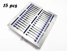 15 X DENTAL SURGICAL AUTOCLAVE STERILIZATION CASSETTES BOX FOR 15 INSTRUMENTS