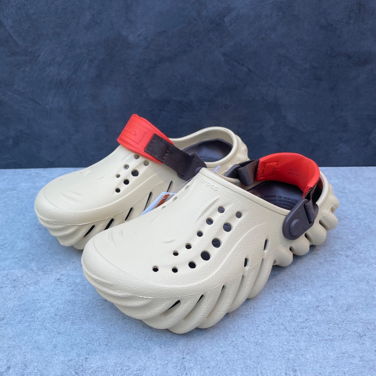 Crocs Echo Clog Beige/Brown/Orange Select-a-Size | eBay display picture 1