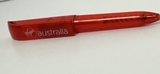 Bolígrafo Virgin Australia Airlines Mini Twist Top Rojo Transparente Anuncio 2012 sin tinta