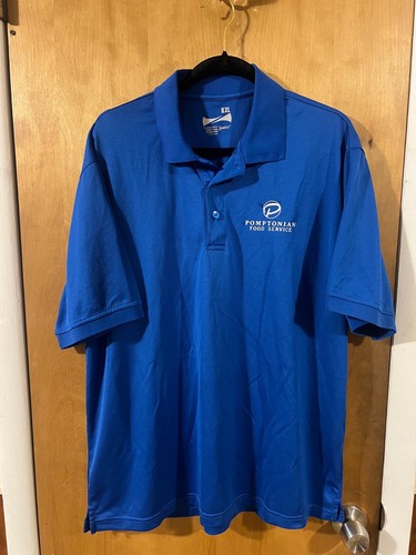 Syntrel Men's Blue 'Pomptonian Food Service' Short Sleeve Polo Shirt - XL