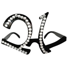 Black &lsquo;21&rsquo; Birthday Shaped Diamante Sunglasses Novelty Gift Adult Unisex Prop