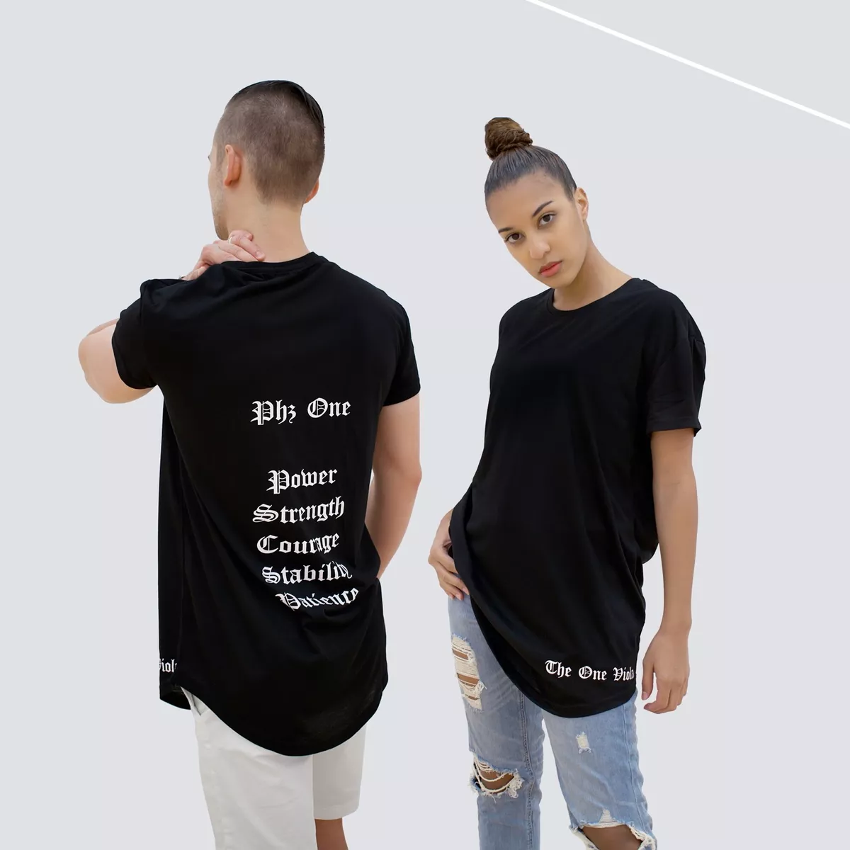 T SHIRT MENS STREETWEAR TOP YEEZY OVERSIZED SHORT SLEEVE BLACK THE ONE VIOLA
