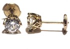 EGL GIA 14k yellow gold 1.42ct SI2 SI1 G J round diamond 6 prong stud earrings — photo 5