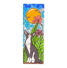Tuxedo Cat Tropical Plant Magnet Pet Portrait Art Gift Collectible Home Decor