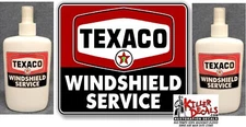 (TEXACO KIT) 9" TEXACO DECAL & 2 BOTTLES WINDSHIELD BOX KIT GAS OIL