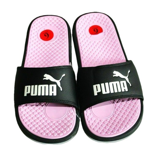Puma Cool Cat flip flops Slides Women Black Gold / Pink Silver Size: 6 7 8  | eBay