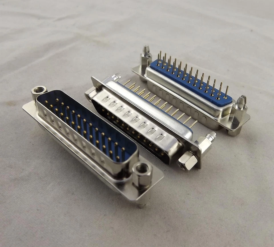 10 D-SUB DB25 25Pin Male DIP PCB Solder Connector Adapter DP25 2 Rows Lock Screw - Image 2 of 4