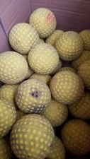 Used 2 Dozen (24) Yellow Dimpled Softballs 12” Inch Mens Slow/Womens Fast Pitch