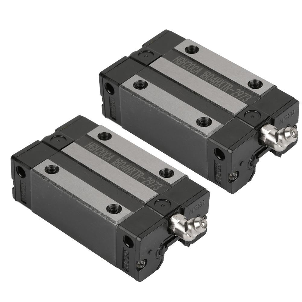 2X HGH20CA Rail Block 20mm Type Carriage Slider for HGR20 Rail Guide ...