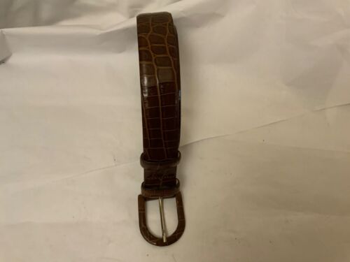 Vintage ANN TAYLOR brown croc embossed leather 1.… - image 1