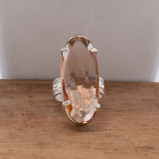 Elegant Morganite Gemstone 925 Sterling Silver Handmade Ring All Size