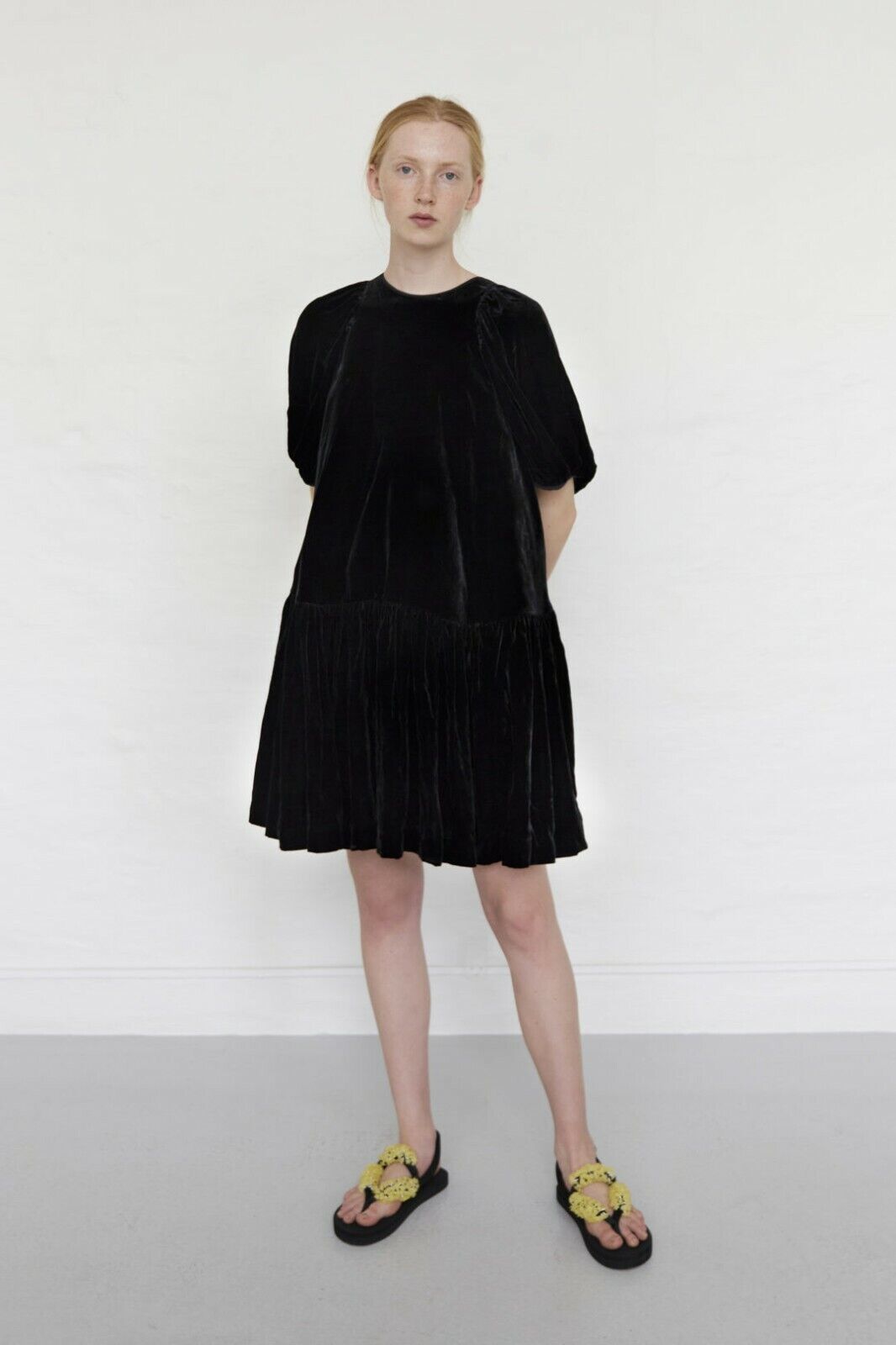 Intim mad Antagelser, antagelser. Gætte $925 Cecilie Bahnsen NEW Billowy Puff Sleeve Tiered Velvet Dress 6 UK10  Alexa | eBay