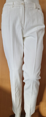 GERRY WEBER Collection leichte Hose aus Baumwolle + Leinen creme weiß Gr. 38