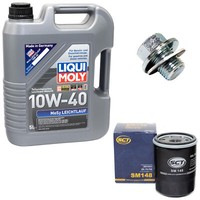 MotoröL ÖLfilter SM148 10W40 5Liter + ÖLablassschraube FüR Toyota Corolla Avensi