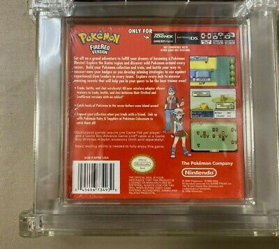 Brand New Sealed Pokemon Fire Red Nintendo Gameboy WATA Graded 8.0 A