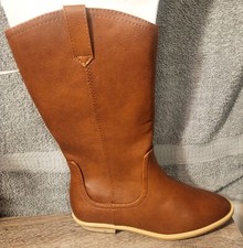 Cat  Jack-Girl's Sahara Cognac side zipper riding boots size 2