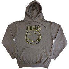 Nirvana 'Inverse Happy Face' Charcoal Gray Pullover Hoodie - NEW OFFICIAL