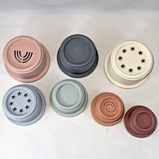 7 Mushie Stacking/NESTING Cups Tower Toy Made in Copenhagen Denmark 