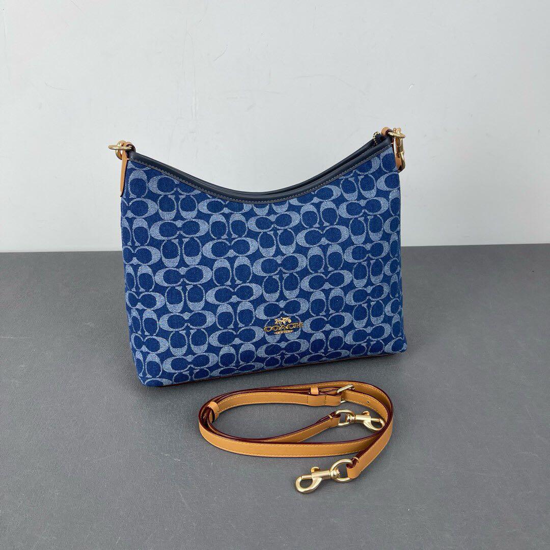 COACH Laurel Shoulder Bag Signature Denim Denim/Natural