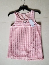 NAIF Womens Blush pink Knit Sleeveless Tank Top SMALL  size  S