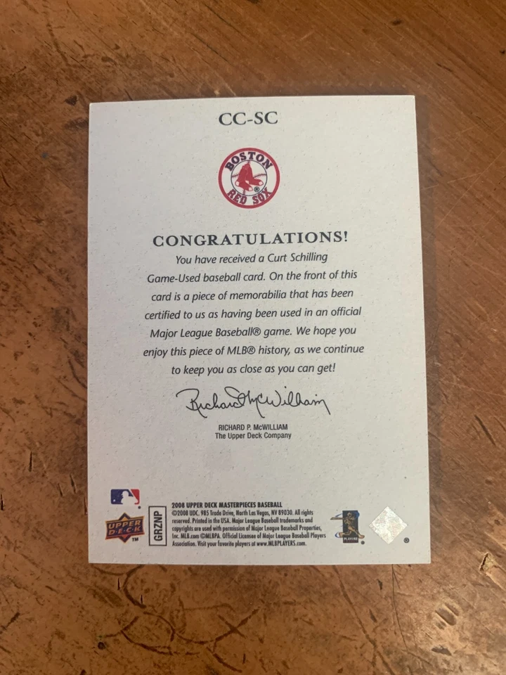 2008 UD Masterpieces Captured on Canvas #SC Curt Schilling - Image 2 of 2