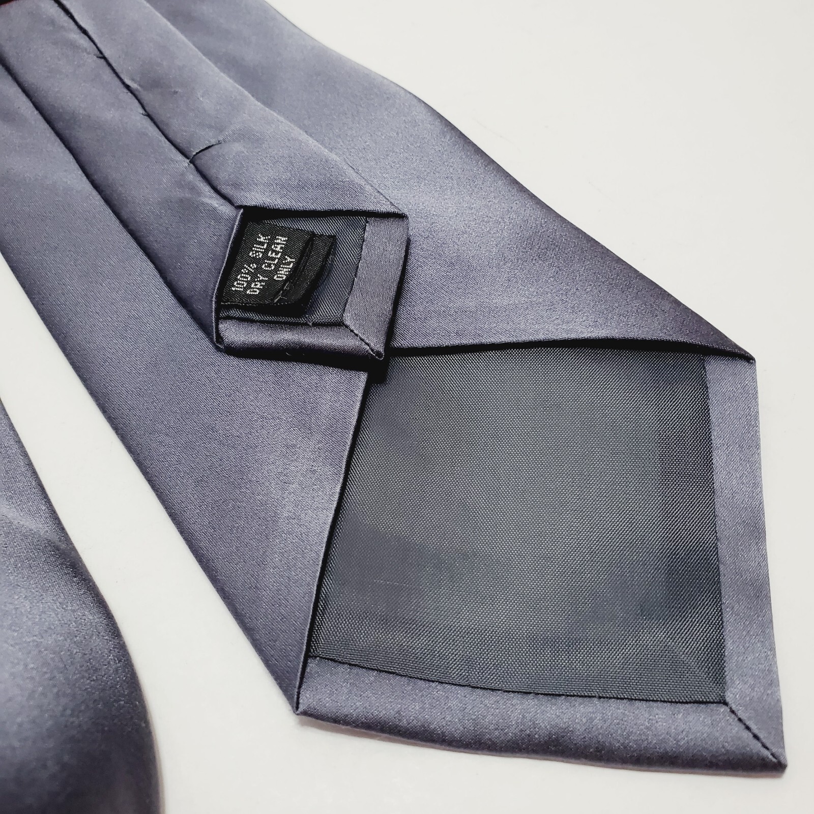 Joy Neckwear Necktie Solid Gray Pattern Silk Neck… - image 4