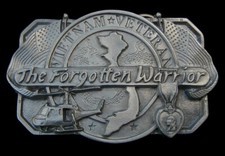 FORGOTTEN WARRIOR VIETNAM VETERAN BELT BUCKLE NICE NEW 