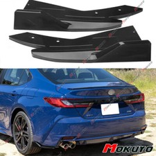 For Toyota Camry 2018-2025 Glossy Black Rear Bumper Spats Splitters Universal