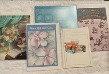 Get Well Greeting Cards with Matching Envelops Lot of 6 Assorted Designs New