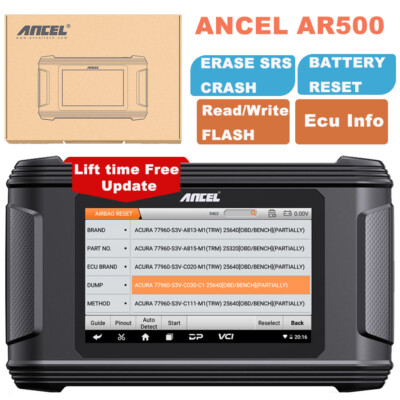 ANCEL Car Battery & Airbag Module Repair SRS Unit Crash Code Clear OBD2 Scanner