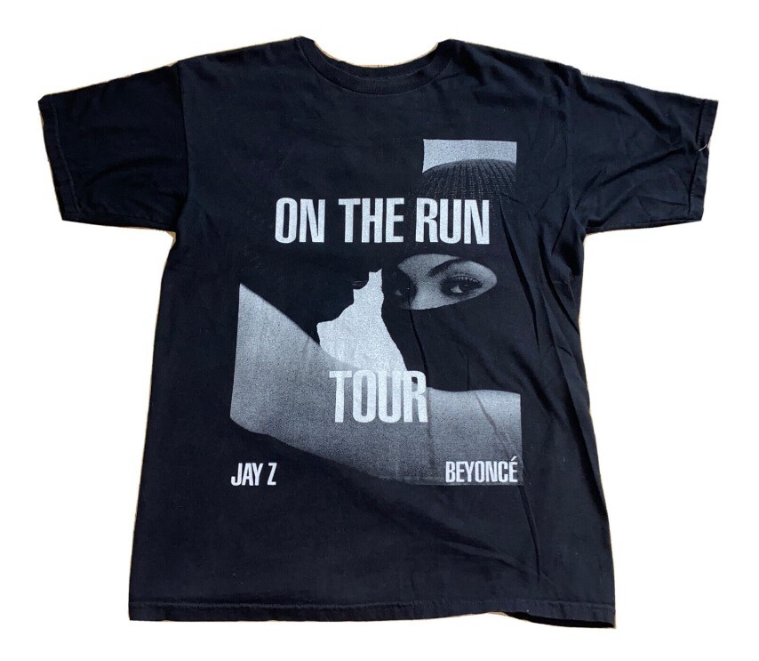 On The Run Tour Jay-Z & Beyonce T-Shirt Black 2014 Cotton