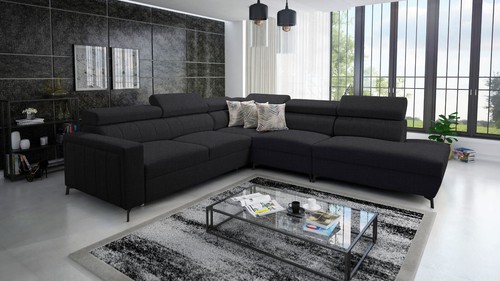 L-förmiges Sofa Wohnzimmer Ecksofa mit Schlaffunktion BALTIC VIII Farbauswahl - Bild 17 von 20