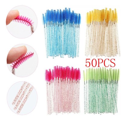 Wimpernbürsten-Set – 50 Stück, Rosa, Spiralförmig, Zum Kämmen & Stylen Von Wimpern & Augenbrauen
