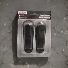 2 - Pack Tool Bench Hardware Rubber Wedge Door Stoppers Black