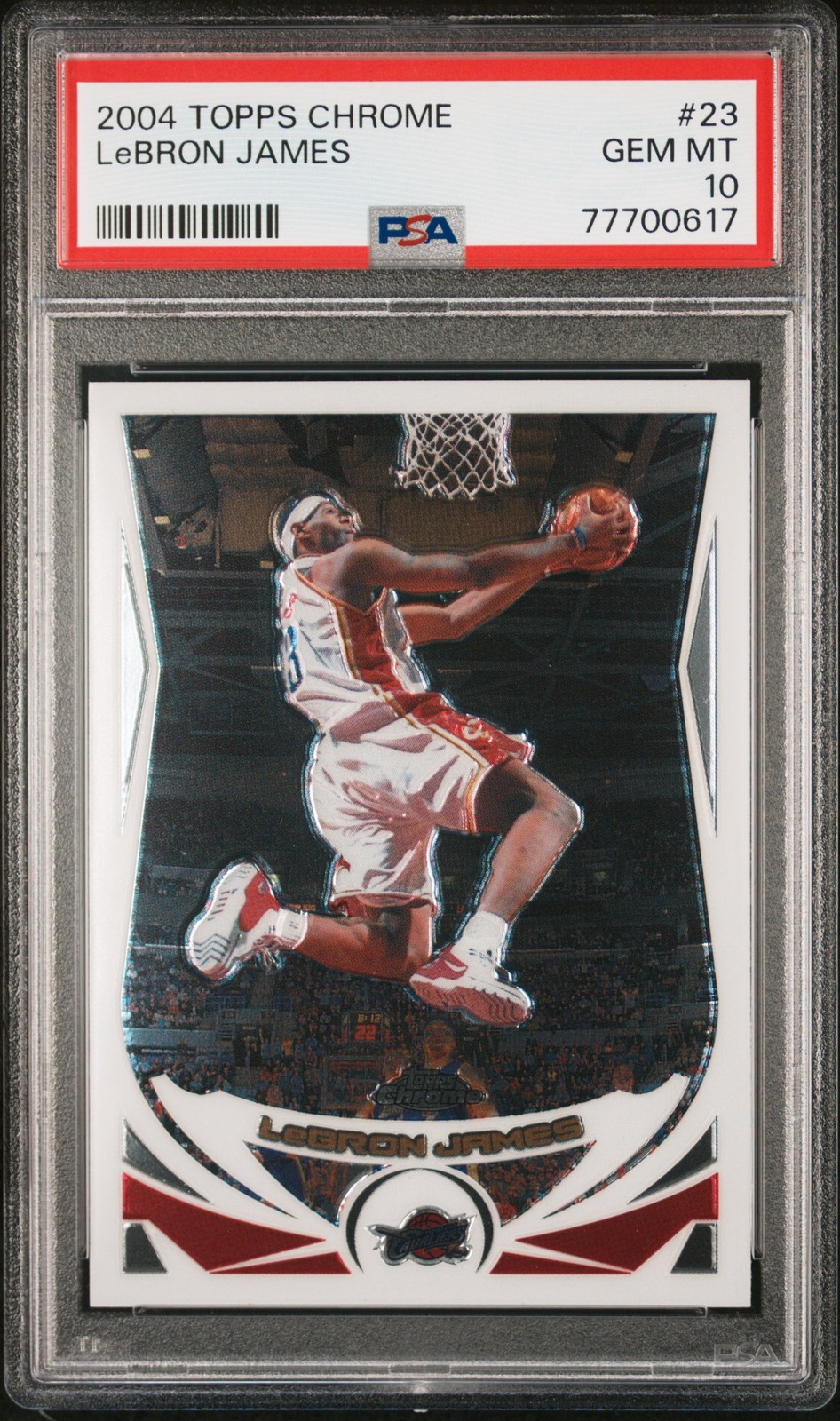 2004 TOPPS CHROME #23 LEBRON JAMES PSA 10