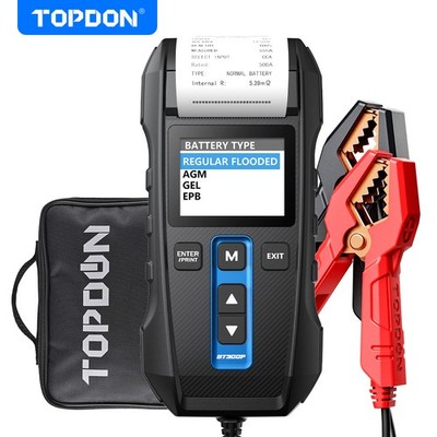 TOPDON BT300P 12V Autobatterietester mit Drucker für Auto Motorrad SUV LKW Boot