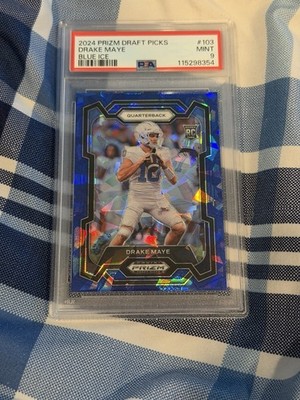 Drake Maye 2024 Panini Prizm Draft Picks - Blue Ice PSA 9 #/99 RC 🔥