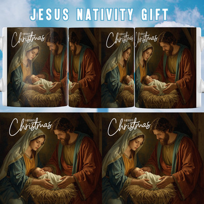 Weihnachtskrippe | Kaffeetasse Heilige Familie | Christlich Religiös Geschenk UK