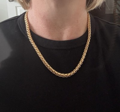 NEU Moda Al Massimo 18k Gelbgold über Bronze 20'' Italien 6mm Weizen Gliederkette