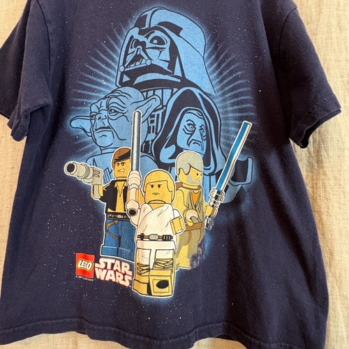 VTG Lego Star Wars Shirt Youth Small Blue 2008 Darth Vader Luke Yoda Tee 00s - Picture 2 of 14